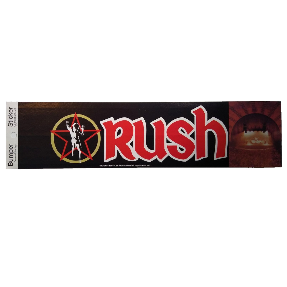 Vintage 1984 RUSH Bumper Sticker Starman Logo Cat Productions Band Merch NOS